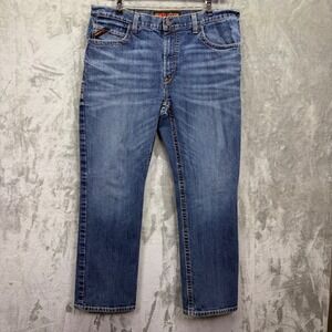 Ariat Work FR M4 Low Rise Boot Cut Jeans Mens 38x30 Blue Flame Resistant Denim
